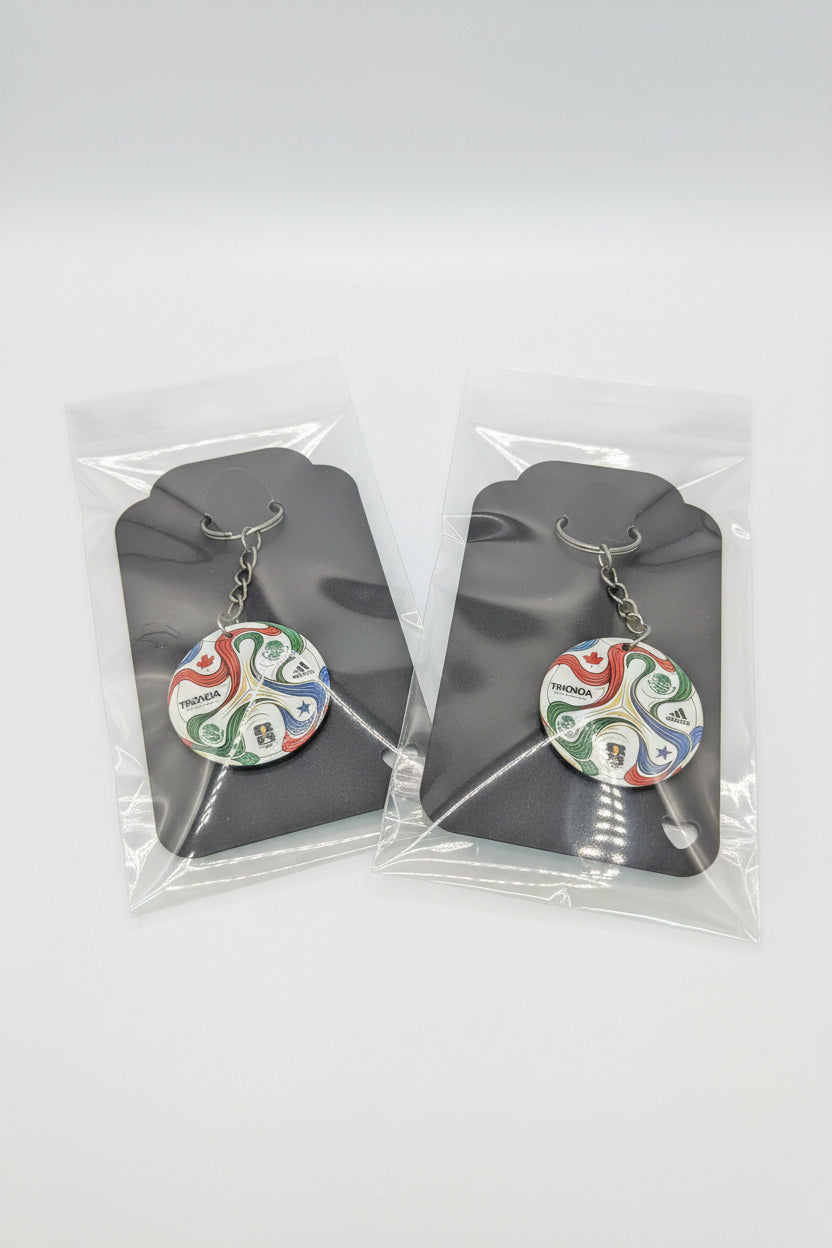 2-Pack Premium Embossed Soccer Keychain | Host Nations USA MEX CAN