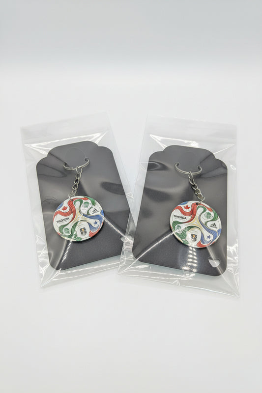 2-Pack Premium Embossed Soccer Keychain | Host Nations USA MEX CAN