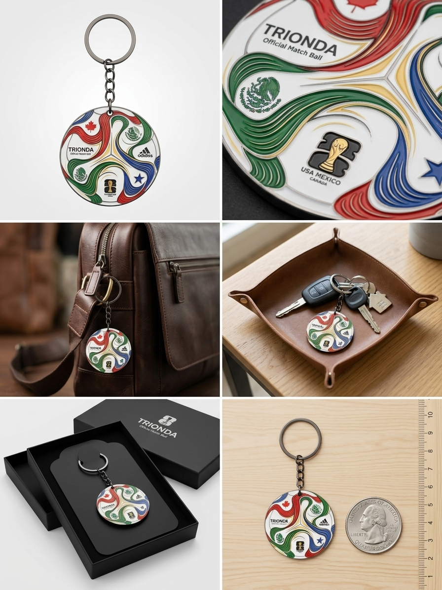 Premium Embossed Soccer Keychain | Host Nations USA MEX CAN